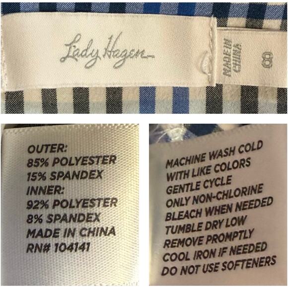 Lady Hagen Blue Plaid Athletic Skort 8 Golf Tennis - Picture 4 of 5